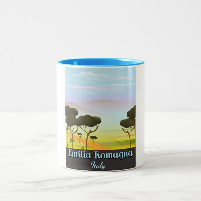 Emilia-Romagna Italien resemärke Två-Tonad Mugg (Center)