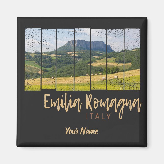 Emilia-Romagna Landscape Italien Vintage Souvenir Magnet (Framsidan)