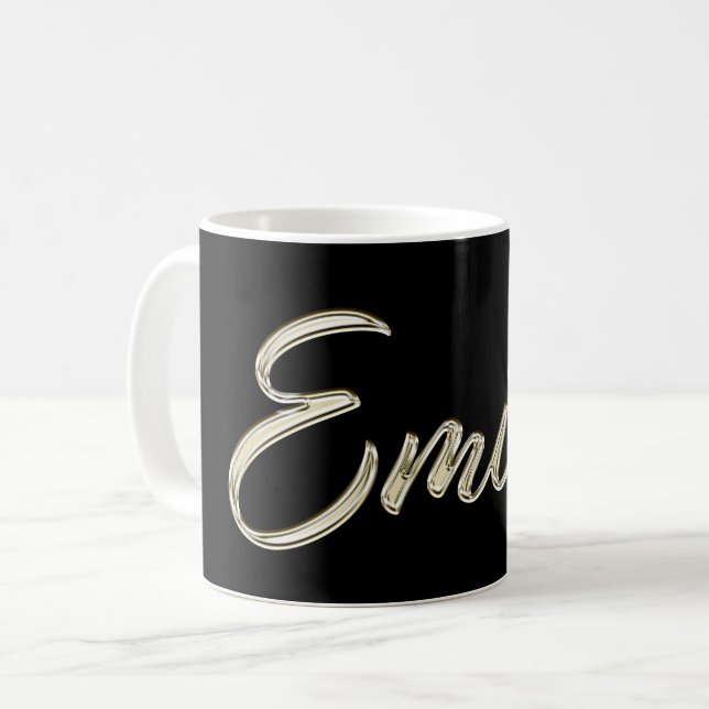 Emilio Name whitegold Tasse Teetasse Kaffeetasse Kaffemugg (Framsida vänster)