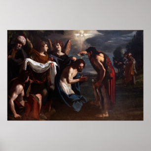 Emilio Savonanzi - Kristus baptism - Circa 1630 Poster