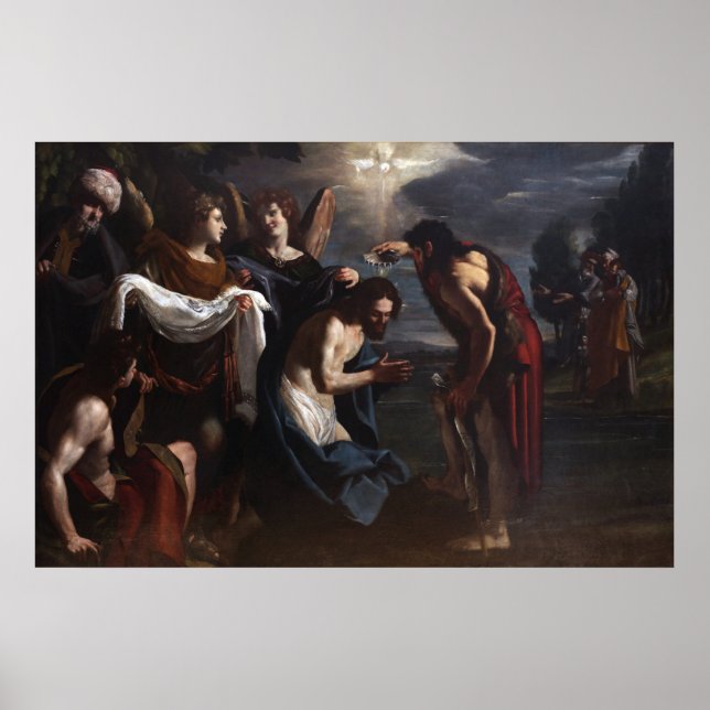Emilio Savonanzi - Kristus baptism - Circa 1630 Poster (Framsidan)