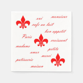 Emilion Papper Napkins Red on White Pappersservett