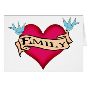 Emily - beställnings- hjärtatatueringT-tröja & Hälsningskort