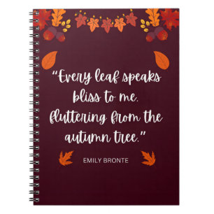 Emily Bronte Höstcitat Anteckningsbok