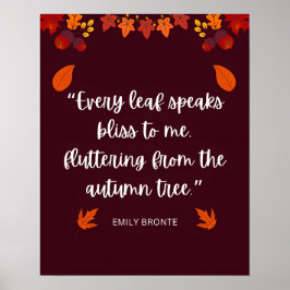 Emily Bronte Höstcitat Poster