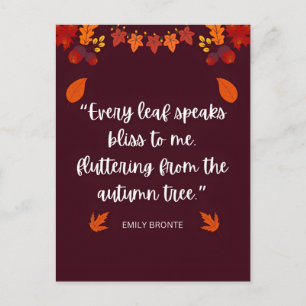 Emily Bronte Höstcitat Vykort