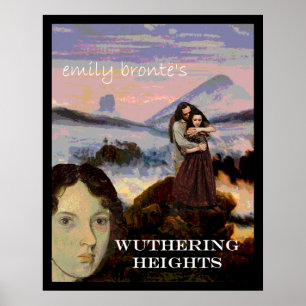 Emily Bronte med Heathcliff och Cathy Poster