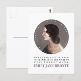 Emily Bronte Porträtt och Quote - No Coward Soul Vykort