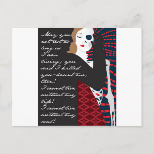 Emily Bronte / Sv stormhöjd presentdesign med q Vykort
