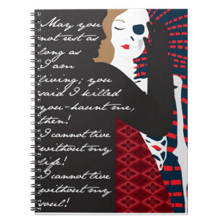Emily Bronte/Wuthering av höjdgåvadesign med q Anteckningsbok Med Spiral