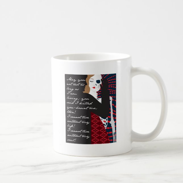 Emily Bronte/Wuthering av höjdgåvadesign med q Kaffemugg (Höger)