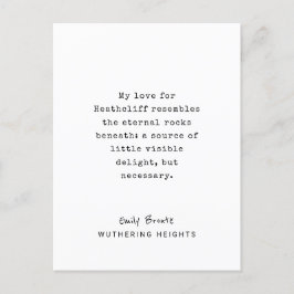 Emily Brontë, Wuthering Heights Kärlek Quote Vykort