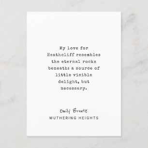 Emily Brontë, Wuthering Heights Kärlek Quote Vykort