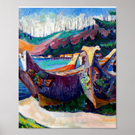 Emily Carr Painting Native Canadian Krig Canoes Poster