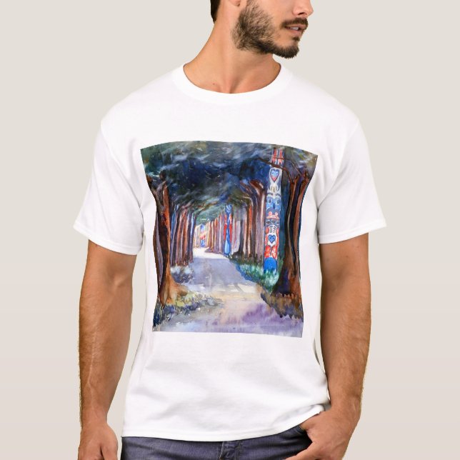 Emily Carr Totem Walk på Sitka T Shirt (Framsida)