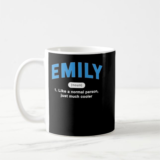 Emily Definition Funny First Namn Humor Nickname P Kaffemugg (Vänster)