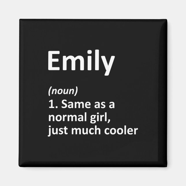 Emily Definition Personlig Namn Funny Birthday Magnet (Framsidan)