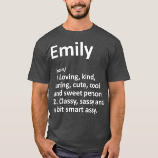 EMILY Definition Personlig Namn Funny Gift T Shirt