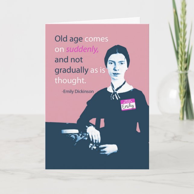 Emily Dickinson Belated Birthday Card Kort (Framsida)