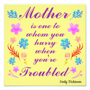 Emily Dickinson, citat, Mors dag Fototryck