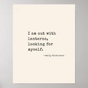 Emily Dickinson Citat Retro Skrivmaskin Minimalist Poster