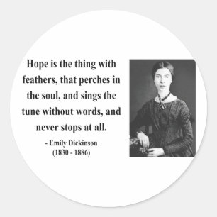 Emily Dickinson citationstecken 1b Runt Klistermärke