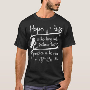 Emily Dickinson Hope är Sak med fjädrar Bi T Shirt