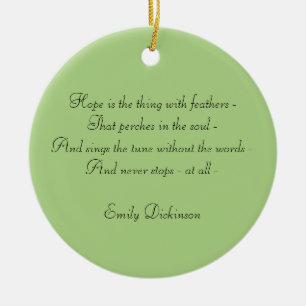 Emily Dickinson "Hope" Hummingbird Julgransprydnad Keramik