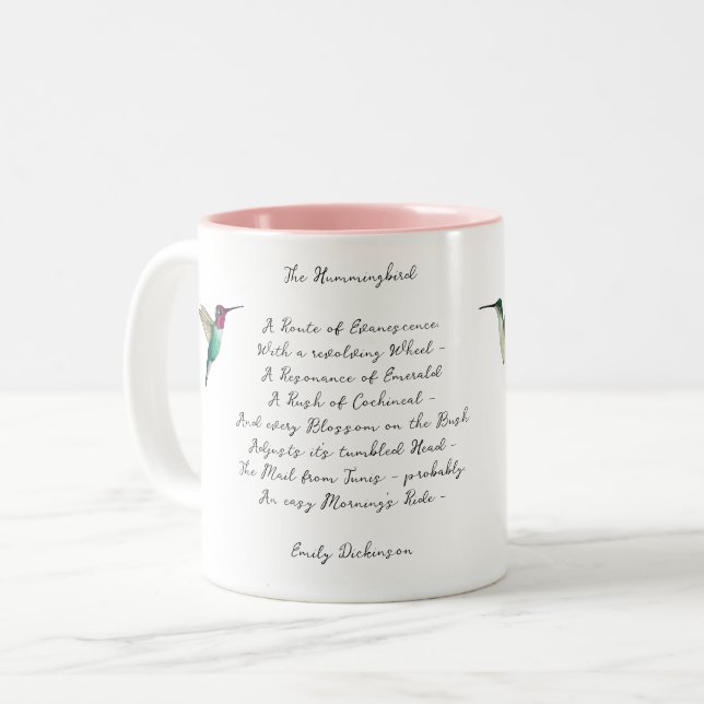 Emily Dickinson Hummingbird Två-Tonad Mugg (Framsida vänster)