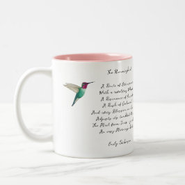 Emily Dickinson Hummingbird Två-Tonad Mugg