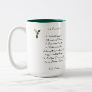 Emily Dickinson Hummingbird Two-Tone Coffee Mugg