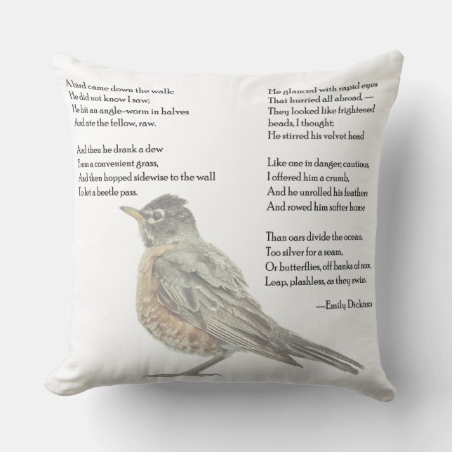 Emily Dickinson "In the Garden" Dikt Pillow Kudde (Framsida)