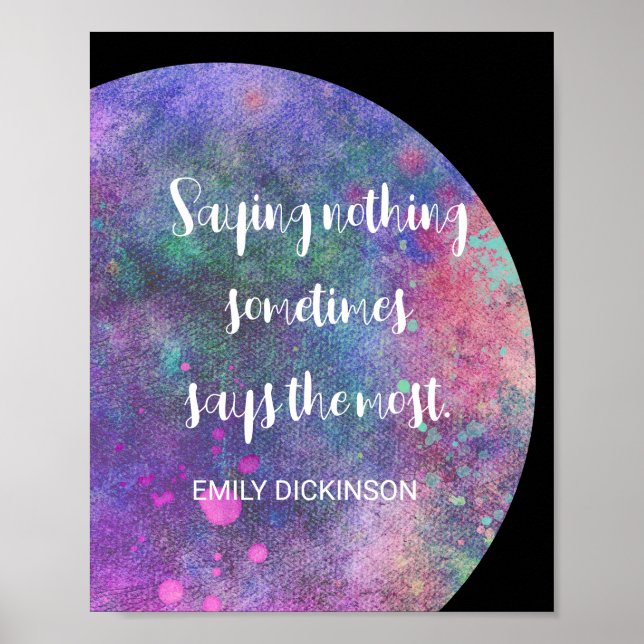 Emily Dickinson Literary Quote Lila Watercolor Poster (Framsidan)