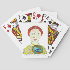 Emily Dickinson med många befjädrade saken Casinokort