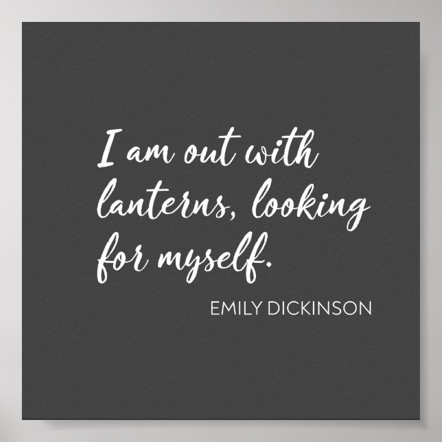 Emily Dickinson Ord Minimalist Script Typography Poster (Framsidan)
