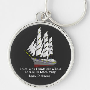 Emily Dickinson Quote - ingen bevattning Rund Silverfärgad Nyckelring