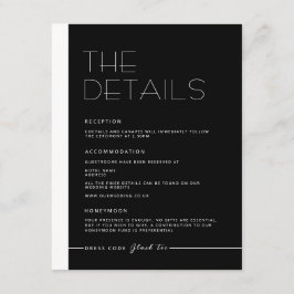 EMILY Modern Minimalist Monokrom-informationskort Tilläggskort