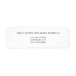 EMILY Modern Minimalistisk monokrom Adressetikette Returadress Etikett