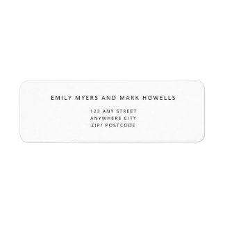 EMILY Modern Minimalistisk monokrom Adressetikette Returadress Etikett