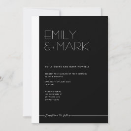 EMILY Modern Minimalistisk Monokrom Inbjudningskor Inbjudningar
