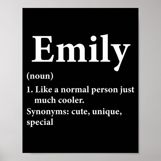 Emily Name Definition Funny D  Poster (Framsidan)