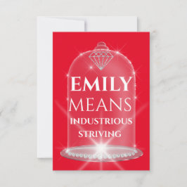 Emily Namn betyder Diamond Birthday Red Inbjudningar
