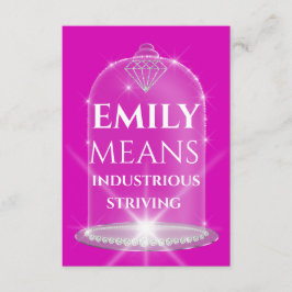 Emily Namn betyder Diamond Birthday Rosa Inbjudningar