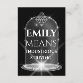 Emily Namn betyder Diamond Födelsedagsfest Inbjudningar