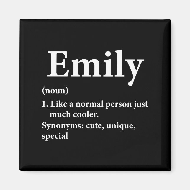 Emily Namn Definition Rollig D  Magnet (Framsidan)