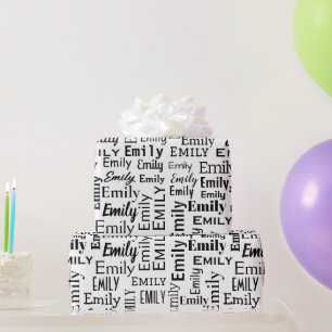Emily Namn On White Presentpapper