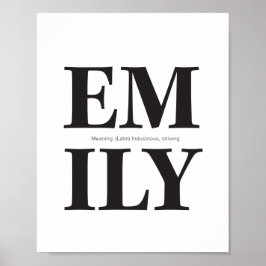 Emily Namn Poster