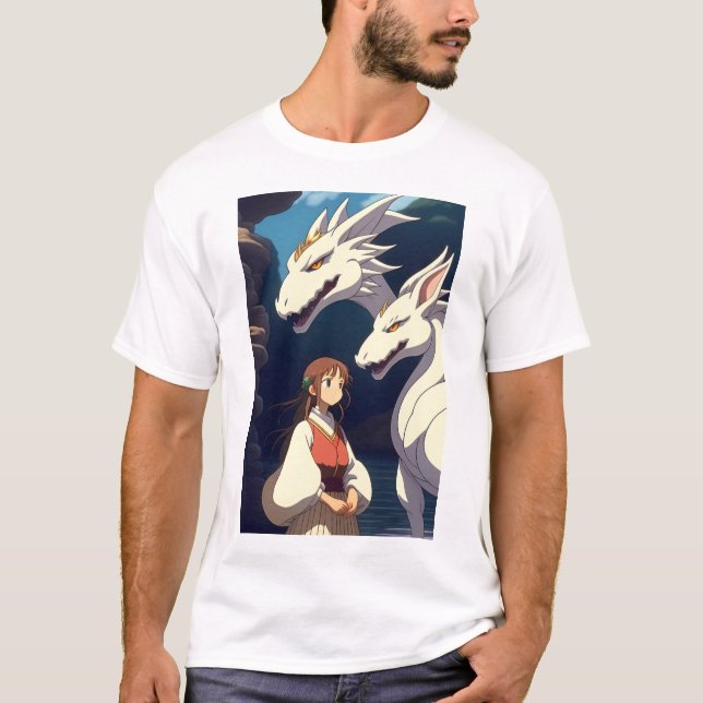 Emily och Dragon Anime T-shirt (Framsida)