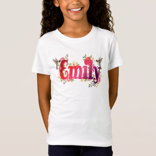 Emily - Personalised Shirt  - For Kids T Shirt (Framsida)