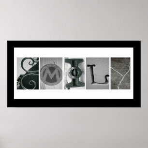 Emily Spelt ut i Photo Alphabet Brev Poster